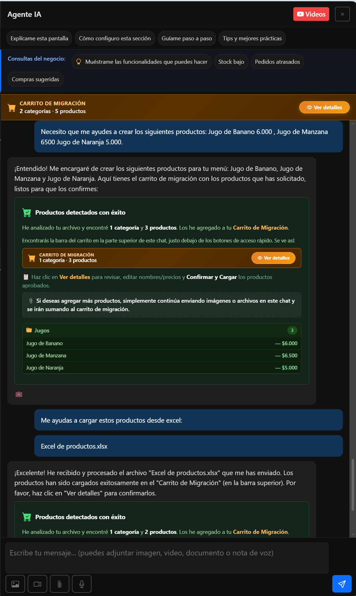 Migración de Menú con IA