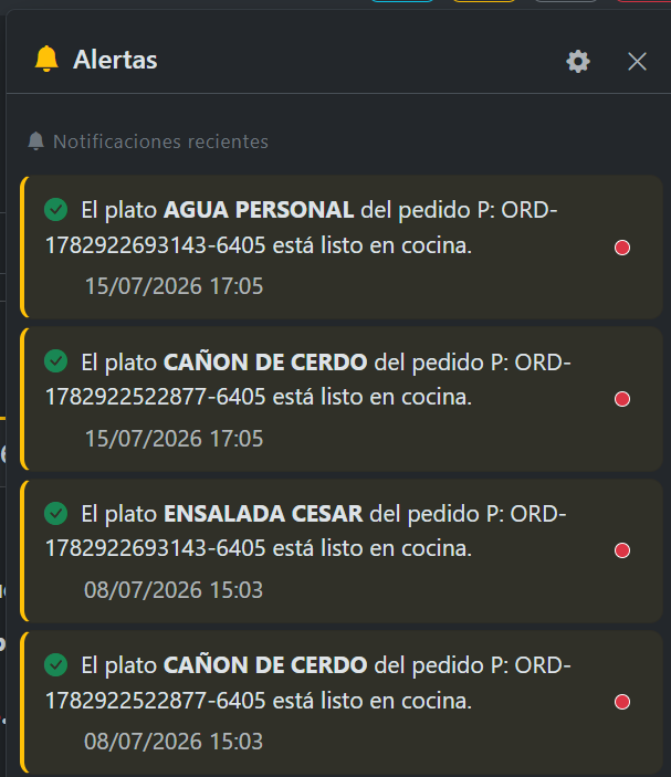 Toma de Pedidos y Notificaciones en Tiempo Real